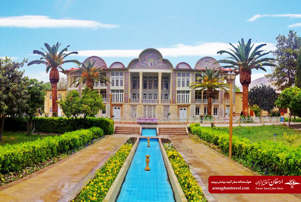 تصویر بهاری و رنگارنگ باغ ارم شیراز
